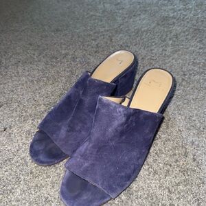 Marc Fisher Women's Blue Suede Mules